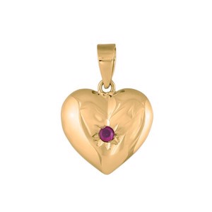 SIERSBØL 8kt Herz m. synt. rotem Rubin 13mm 29170180315